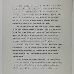 Manuscript - Marjory McKay, 'Cecil McKay, It Wasn't All Sunshine', circa 1974