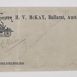 Envelope - H.V. McKay, Ballarat, Victoria, circa 1905