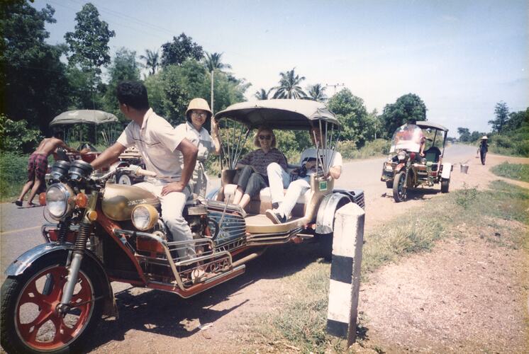People Onboard 'Samlars' [Converted Motorbikes], Thailand, Jun 1988
