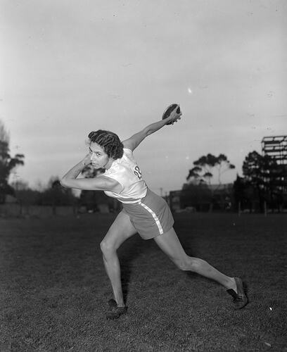 Female Discus Thrower, Olympic Park, Melbourne, Victoria, 1956