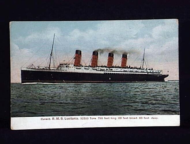 Postcard - R.M.S. Lusitania