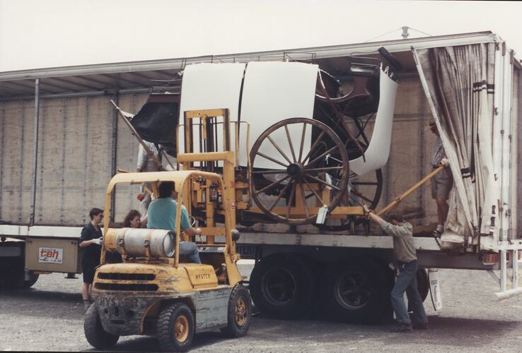 Photograph - Scienceworks, Relocating Horse Coach, Spotswood, Victoria, circa 1991