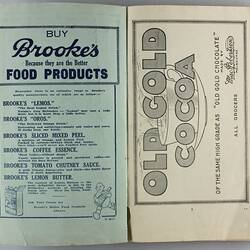 Book - 'With Compliments from Fletcher, Chester & Co', Cookery Book, Melbourne, circa 1929
