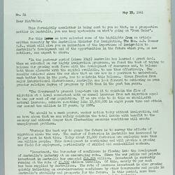 Newsletter - 'Australian Migration Newsletter', 19 May 1961
