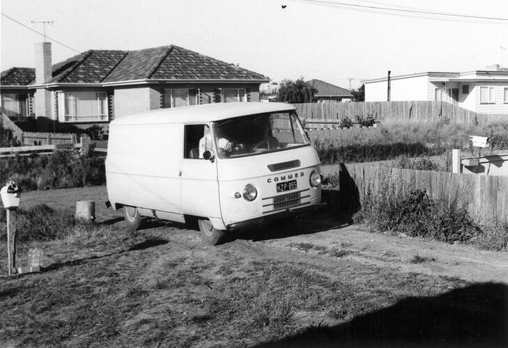 Digital Photograph - John Woods Driving Van, Lalor, 1962