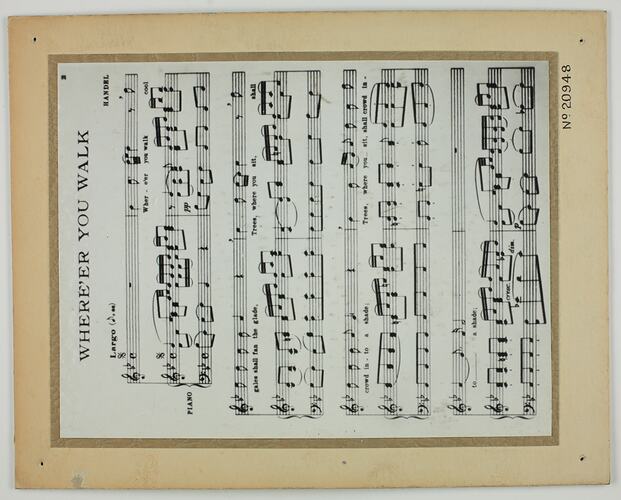 Picturegram - George Frideric Handel Sheet Music, Post Master General's Department, circa 1938