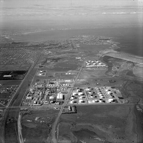 Negative - Aerial View of the Altona Oil Refinery, Victoria, Apr 1961