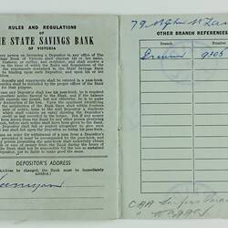 Savings Passbook - State Savings Bank of Victoria, Mrs Wilma J Morter, 1965-1967