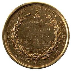 Medal - Port Phillip Farmers' Society, Gold Prize, Victoria, Australia, 1859
