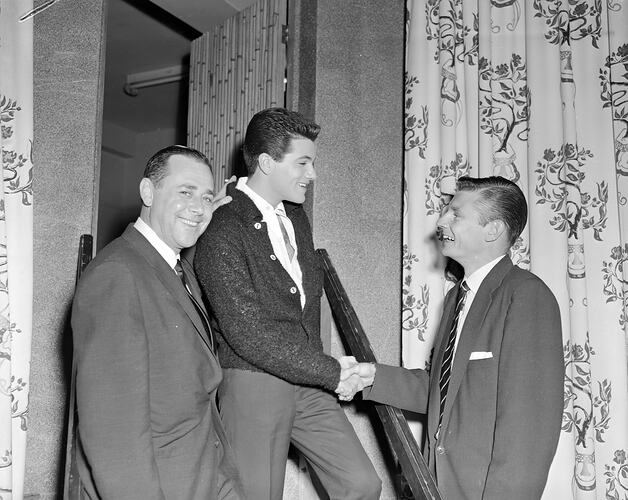 Wayfarer Caravans, Portrait of Three Men, Victoria, 19 Mar 1959