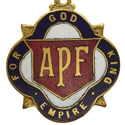 WWI Badge - Australian Protestant Federation, 'For God King Empire', Australia, circa 1918