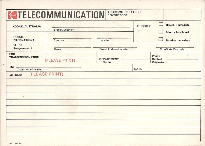 Printed memo pad with red Kodak logo.