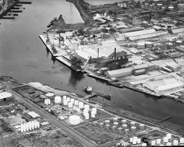 Monochrome aerial photograph of Melbourne.