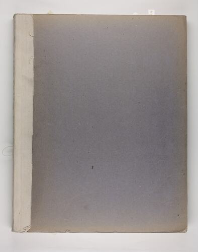 Blue-grey book cover with taped spine.