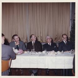 Photograph - Kodak Australasia Pty Ltd, Kodak Staff Listening to Speech at Dining Table, Coburg, Oct 1962