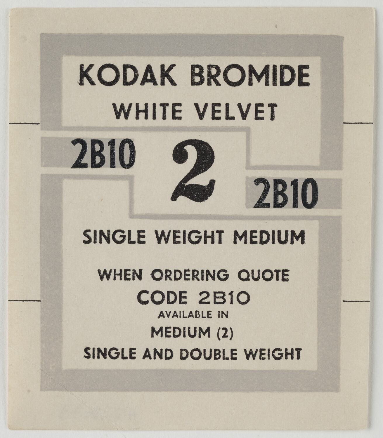 Label - Photographic Paper, Kodak Australasia Pty Ltd, 'Kodak Bromide ...