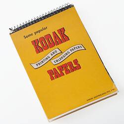 Sample Book - Kodak Australasia Pty Ltd, 'Some Popular Kodak Printing and Enlarging Papers', circa 1930s