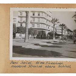 Photograph - Album Page 9, Street In Port Said, MS Skaubryn, Walter Lischke, Nov-Dec 1955