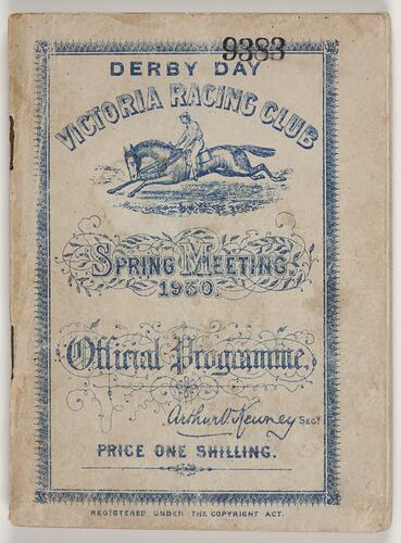 Racing Programme - VRC, Spring Meeting, Flemington, 1930
