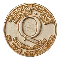 Medal - Kodak Quality Day, August 1990, Australia (Obverse)