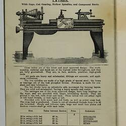 Trade Literature - Bevan & Edwards Pty Ltd, Machine Tools, 1907