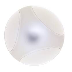 Top view of mirrored glass globe.