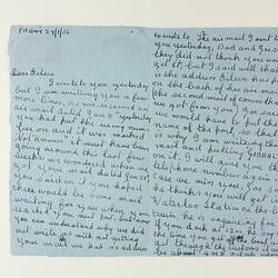 Letter - Mr & Mrs Nevin, England to Mr & Mrs J. Leech, SS Orion, Gibraltar, 27 Jan 1956