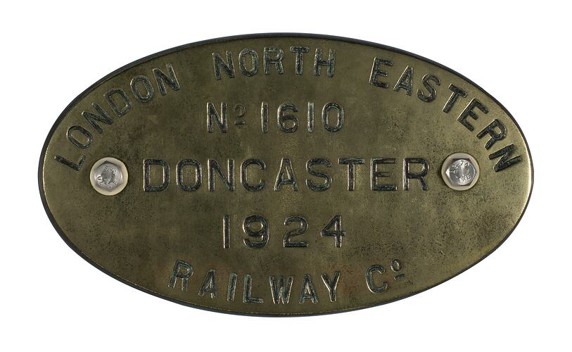 Locomotive Builders Plate - LNER, 1924