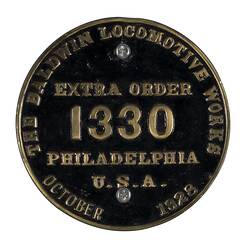 Locomotive Builders Plate - Baldwin Locomotive Works, Philadelphia, USA, 1928