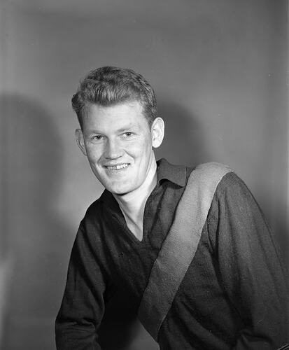 Portrait of Jeff Gamble, Essendon Football Player, Melbourne, Victoria, Nov 1958