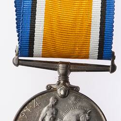 Medal - British War Medal, Great Britain, Private Alfred Sanderson Skilbeck, 1914-1920 - Reverse