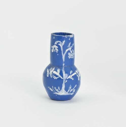 Blue Vase with white detail.