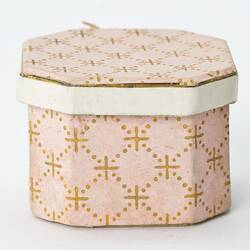 Hat Box - Pink & Gold, Linen Room, Dolls' House, 'Pendle Hall', 1940s