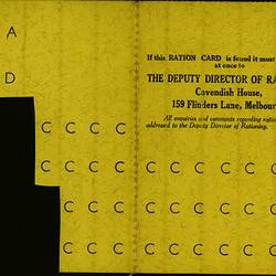 Ration Card - Clothing, Commonwealth of Australia, 1947