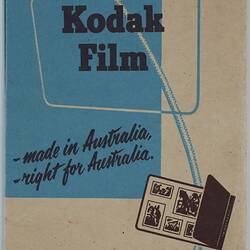 Front of blue and white Kodak film wallet.