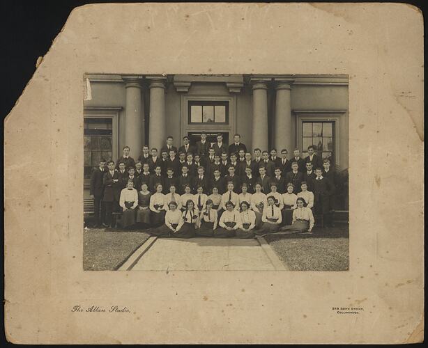 Irene Lowe and students, Melbourne Continuation School, Victoria, 1914