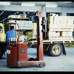 Slide - Kodak Australasia Pty Ltd, Forklift, Product and Truck, Building 6, Distribution Centre, Coburg, 1973