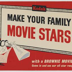 Poster - Kodak, 'Make Your Family Movie Stars', circa 1960s