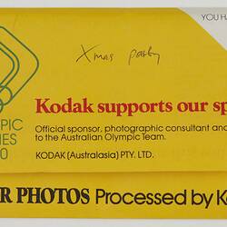 Film Wallet - Kodak Australasia Pty Ltd, 'Kodak Supports Our Sports', circa 1980