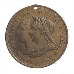 Medal - Diamond Jubilee of Queen Victoria, Shire of Mount Franklin, Victoria, Australia, 1897