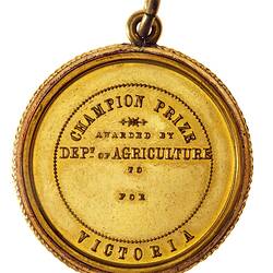Medal - Department of Agriculture, Champion Prize, c. 1910