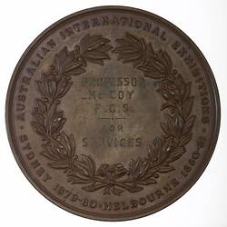 Medal - Australian International Exhibitions Commissioners, 1879 - 81 AD