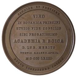 Medal - Karl Friedrich Philipp von Martius, 1864 AD