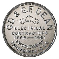 Medal - 33rd Anniversary of G.D & G.F. Dean Company, 1991 AD