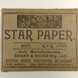 HT 55131, Photographic Paper - Baker & Rouse Pty Ltd. 'Austral Star Paper', circa 1890s (PHOTOGRAPHY)