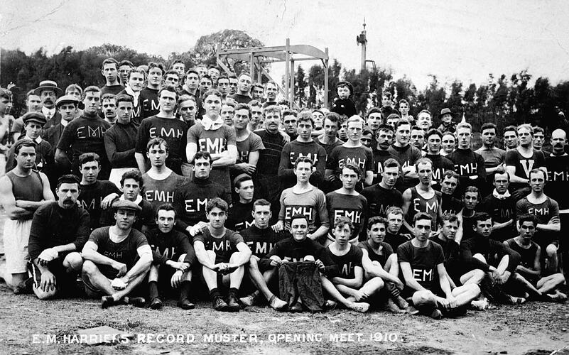 E.M. HARRIERS RECORD MUSTER, OPENING MEET, 1910