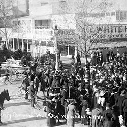 Negative - Carnival 'Wood Day' Procession & Sale, Wangaratta, Victoria, Jul 1914