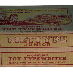Box for toy typewriter
