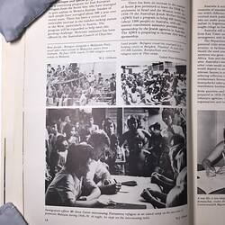 Open booklet, left page. White page with black printed text and images.