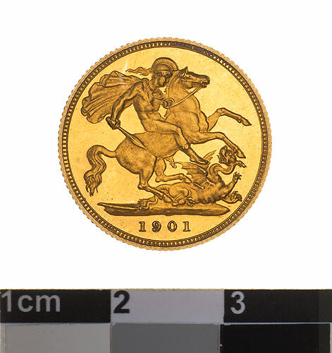 Proof Coin - Half Sovereign, Western Australia, Australia, 1901, photographed by Museums Victoria